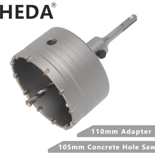 HEDA 105mm Concrete Tungsten Carbide Alloy Core Hole Saw SDS PLUS Electric Hollow Drill Bit Air Conditioning Pipe Cement Stone