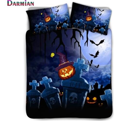 DARMIAN Halloween Pumpkin Design 3pcs Bedding Set Include Duvet Cover Pillowcase Home Decor Comfortable Duvet Cover Set Custom