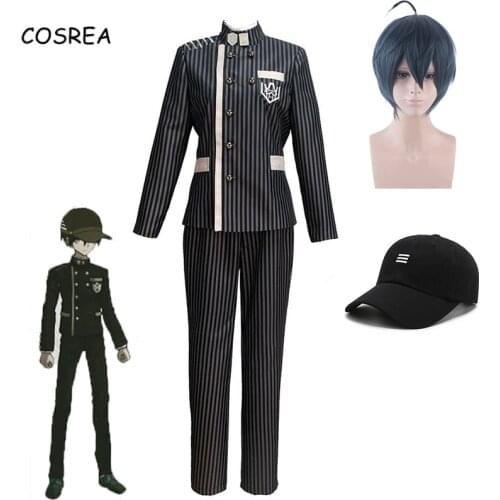 Anime Danganronpa V3 Cosplay Costume Saihara Shuichi Uniform Outfits Killing Harmony Wig Hat Coat Jackets Super Detective Suits
