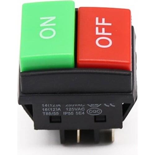 Rocker switch WF03-C1 KCD4 button start stop control button double red 1NO 1NC 4 Pins