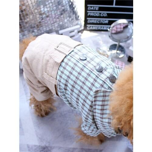 Pet Dog Pajamas Cute Dots Cotton Dog Jumpsuit Pyjama pijama perro Poodle Bichon Pomeranian Schnauzer Pug Clothing Dog Clothes