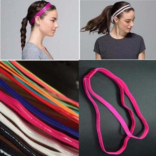 HOT 1 PC Candy Color Women Men Yoga Hair Bands Sports Headband Girls Sport Anti-slip Elastic Rubber Sweatband Football Running
