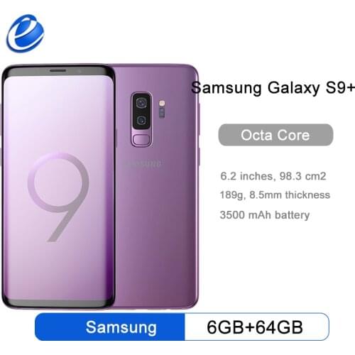 Samsung Galaxy S9+ S9 Plus G965F G965U Unlocked 4G Android Mobile Phone Octa Core Snapdragon 845 6.2" Dual 12MP 6GB&64GB NFC