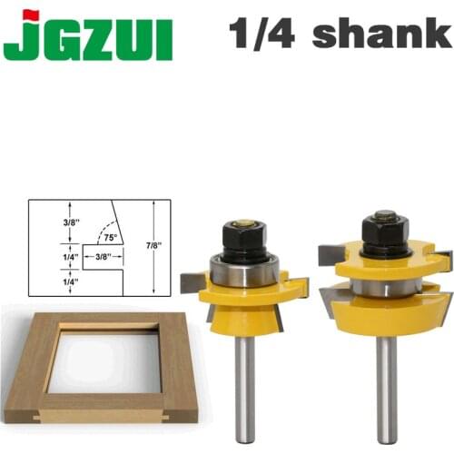 Rail & Stile Router Bit Set - Shaker 2 Pc. 1/4" Shank door knife Woodworking cutter Tenon Cutter for Woodworking Tools