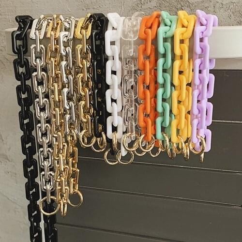 Luxury Siver Golden Vintage Bag Chain Handle Shoulder Bag Key Chain Thick Cloud Bag Chain Light Acrylic Chain