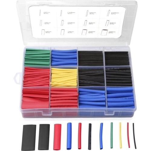 SHGO-560Pcs Heat Shrink Tubing Electrical Insulation Tube Heat Shrink Wrap Cable Sleeve 5 colors 12 sizes