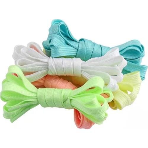 50/80/100/120CM Sports Luminous Shoelace Flat Coloured Shoe Laces Glow in The Dark Fluorescent Athletic Shoe Camping Shoelace