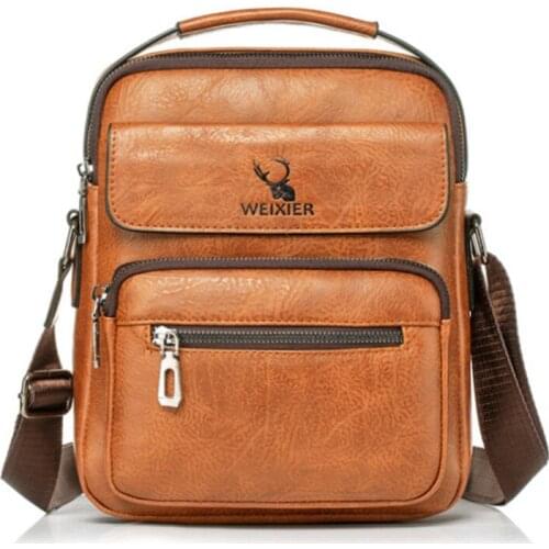 Mens Casual Leather Messenger Bags Fashion Single Shoulder Bag Crossbody Travel Handbag Courier Bag