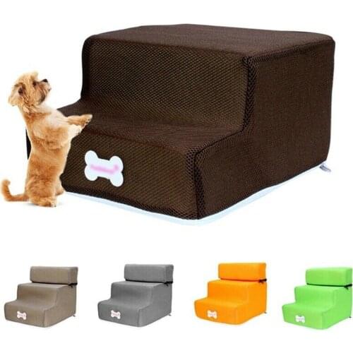 Dog House Dog Stairs Pet 3 Steps Stairs for Small Dog Cat Pet Ramp Ladder Anti-slip Removable Dogs Bed Stairs Pet Supplies
