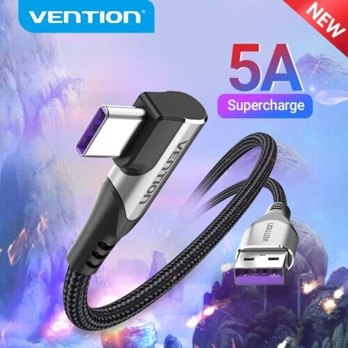 Vention 5A USB Type C Cable for Huawei Mate 30 P40 P30 P20 Pro Lite 40W Quick Charge 3.0 SCP Fast Charging Charger USB-C Cable