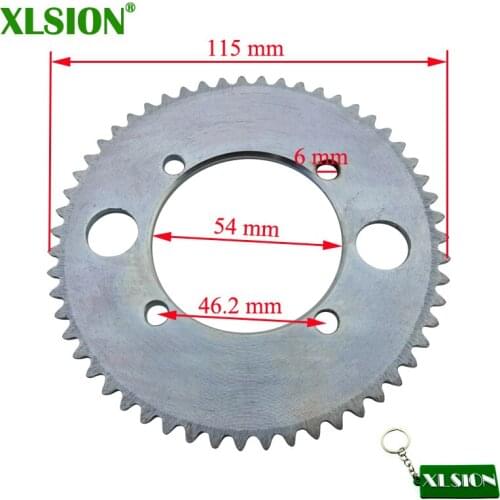 XLSION 25H 55T Tooth 54mm Rear Sprocket For 47cc 49cc Engine Pocket Bike Mini ATV Quad 4 Wheeler Goped Scooter Motorcycle Parts