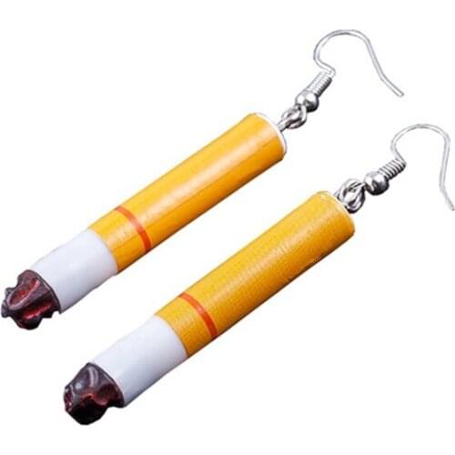 Funny Simulation Cigarette Butts Tobacco Rod Earrings Womens Fashion Jewelry Earless Ear Clip Gifts Personal Accessories