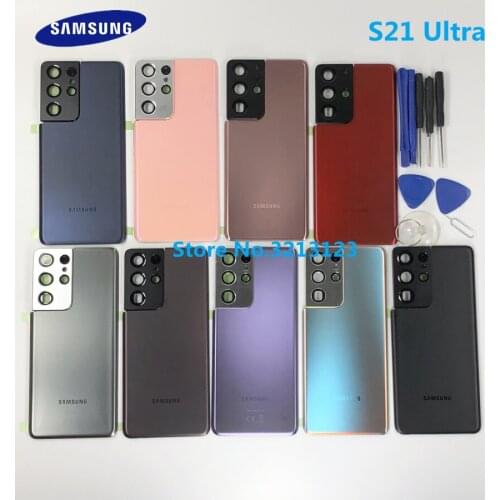 Replacement S21U Rear Panel Battery Glass Back Door Cover For Samsung Galaxy S21 Ultra G998F G998DS + tool