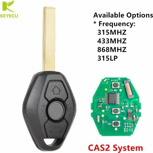 KEYECU Replacement Remote Car Key 3Button CAS2 fob 868MHZ 5WK47991 for BMW 5 6 Series E60 E61 E63 E64 2003-2008 Uncut HU92 Blade