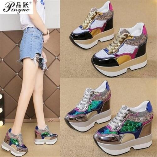 Womens Chunky Sneakers 2021 Fashion Brand Design Women Platform Trainers Casual Woman Bling Dad Shoes Ladies Footwear Red Shoes