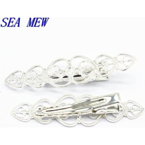 10 PCS 25mm Gold Silver Color Hairgrips Metal Copper Hair Clip Base Setting For Jewelry Making