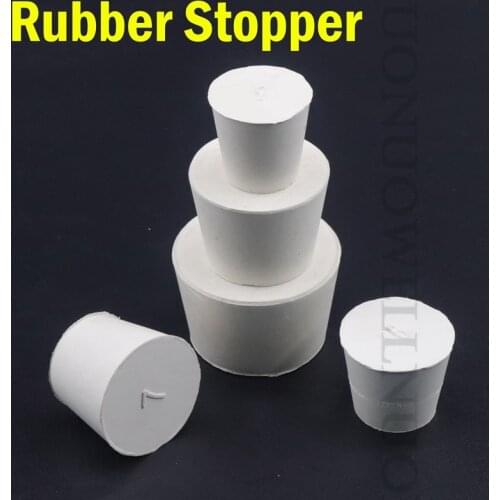 2pc White Solid Rubber Stopper Laboratory Test Tube Plug Tapered Flask Plug Bungs Bottle Plug Sealing Plug for Water Supply Pipe