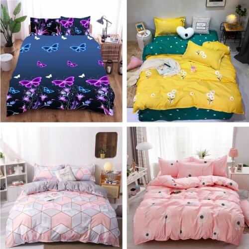 2020 Fashion 2/3pcs Bedding Set Soft Duvet Cover Set 1Quilt Cover + 1/2 Pillowcases US/EU/AU Baby Twin Double Full Queen King