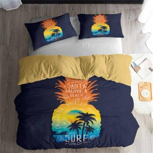 HELENGILI 3D Bedding Set Pineapple Print Duvet Cover Set Bedclothes with Pillowcase Bed Set Home Textiles #BL-21