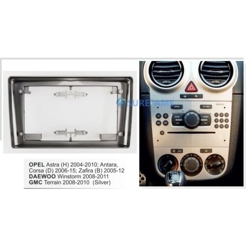 9 inch Car Fascia Radio Panel for OPEL Zafira (B) 2005-2012 / DAEWOO Winstorm 2008-2011 (Silver) Dash Kit Facia Console Plate