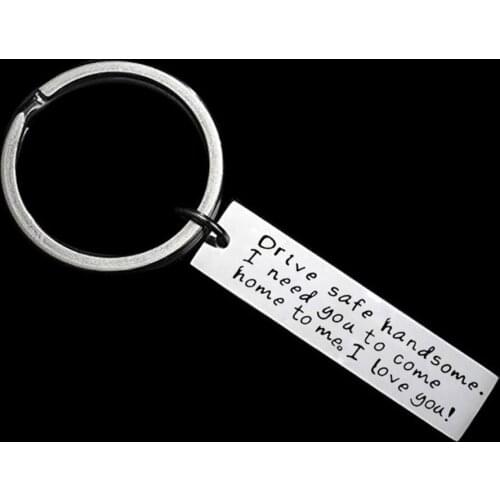 Keychain Anti-Rust Durable Stainless Steel Practical Drive Safe Keychain for Birthday Gift
