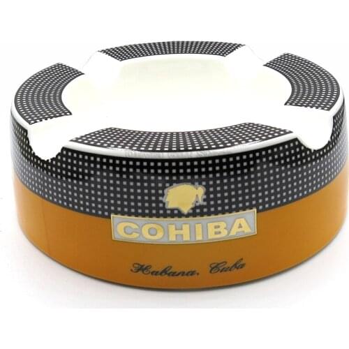 COHIBA 4 Slots Fine Porcelain Table Cigar Cigarette Ashtray Outdoor Holder Tobacco Ash Tray Home Smoking Tool