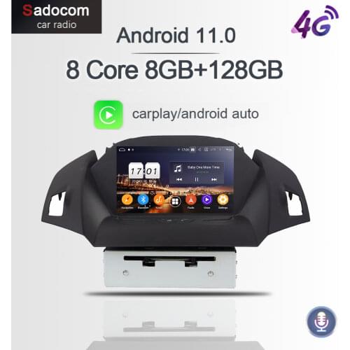 DSP 8" Android 10.0 64GB ROM 4GB RAM 4G LTE Car DVD player GPS map WIFI stereo car radio OBD2 DVR GPS For Ford Kuga 2013-2017