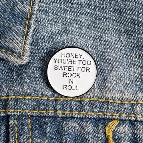 ROCK N ROLL Enamel Pin Custom Magnetic Badge Brooches for Bag Lapel pin Buckle Funny Quote Jewelry Gift for Friend