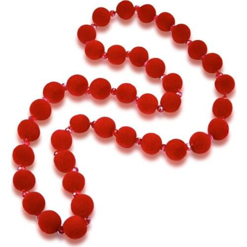 HC Fashion Handmade Cute Fur Ball Bohemian Necklace 2018 Women Sweater Coat Necklace Vintage Long Chain Crystal Choker Necklace