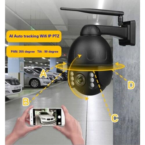 Auto Tracking 4MP Outdoor Camera 2.8-12mm 4x Auto Zoom Human Tracking Wifi Ip Ptz Dome Cameras 2mp Ir Vision Wireless Cameras