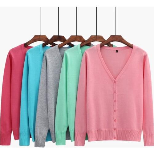 Dasswei Fashion Cardigan Sweater Tops For Women 2020 Autum Casual V-Neck Long Sleeve Solid Sweater Female Coat Outwear Plus Size