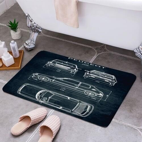 No194 Peugeot 205 Carpet Areas Rug Non-slip Floor Mat Rug 3D Printing Living Room Bedroom Door Mat Home Decoration