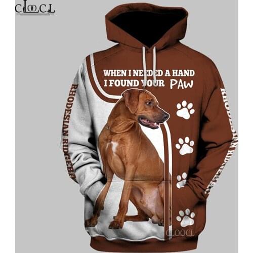 HX Newest Popular Rhodesian Ridgeback 3D Print Mens Women Tracksuit Autumn Long-Sleeved Pullover Fashion Hoodie Drop Shipping