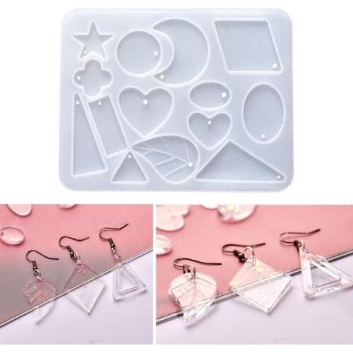 Necklace Earring Pendant Resin Molds Drop Dangle Resin Earring Mold Jewelry Tool U7ED