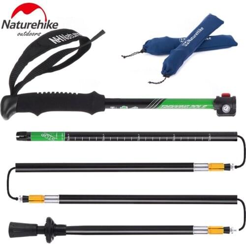 NatureHike Ultra-light EVA Handle 5-Section Adjustable Canes Walking Sticks Trekking Pole Alpenstock For Outdoor 1PCS