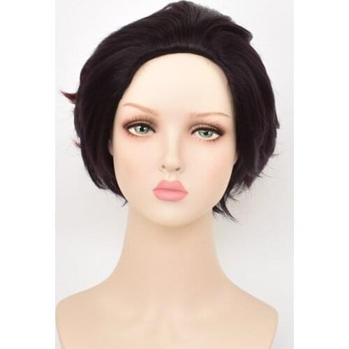 Demon Slayer Cos Kamado Tanjirou Cosplay Red Short Curly Wig Anime Cos Hair Halloween Cos Unisex Headgear Kimetsu no Yaiba