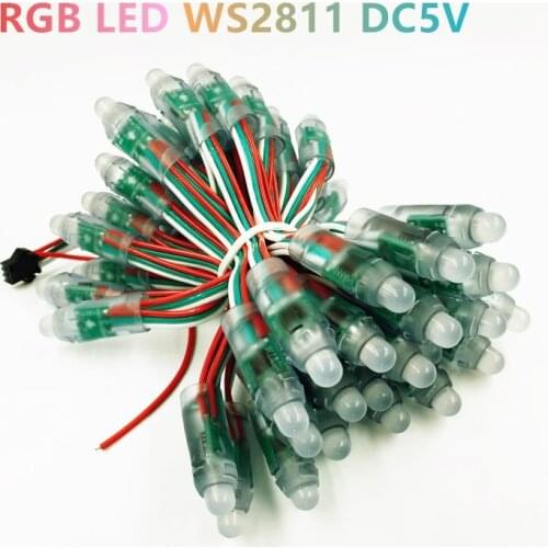 400pcs WS2811 led Pixel Modules DC 5V 12mm IP67 RGB input Digital Full Color LED Pixel + 40A Power adapter