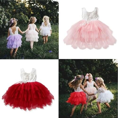 Baby girls Lace Tulle Vest dress Children Suspender Mesh Tutu Princess dresses 2020 summer Boutique Kids Clothing 4 colors