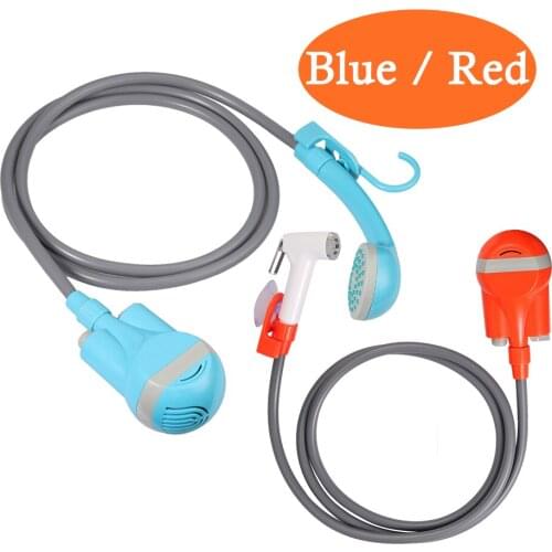 Proster Rechargeable Handheld Shower Nozzles Kit Outdoor Camping Bathing Portable Shower Head with Hook Pump Hose Rainfall Tool