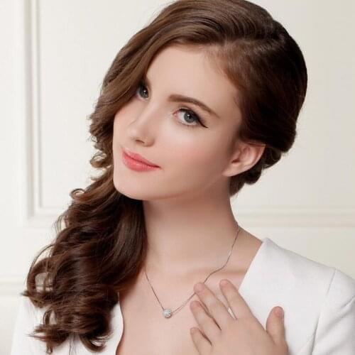 Simple Ball Zircon Pendant Necklaces For Women Trend Single Layer Short Clavicle Chain 925 Sterling Silver Girls Jewelry SAN214