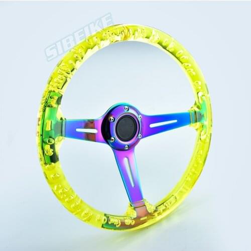 Acrylic Alloy Transparent Sports Burnt Refit Car Auto Vehicle Racing Steering Wheel