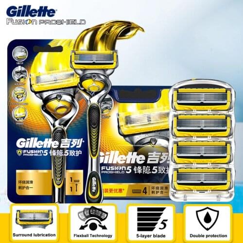 Straight Safety Razor Gillette Fusion 5 Proshield Shaving Machine Kit Face Shaver Case For Men Shave Tools Shavette For Beard