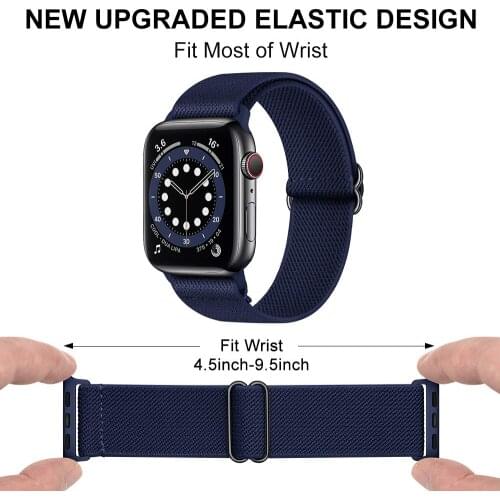 Scrunchie Strap For Apple watch band 44mm 40mm 38mm 42mm Elastic Nylon solo Loop Adjustable bracelet iWatch series 3 4 5 6 se 2