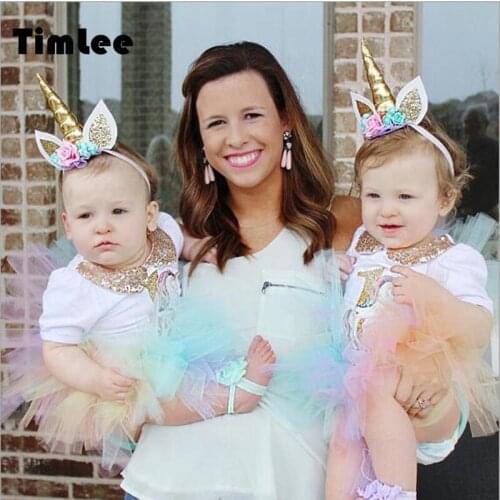 Timlee H021 Cute Animal Unicorn Hair Band Childrens Flower Gauze Headband Hair Accessary Gift