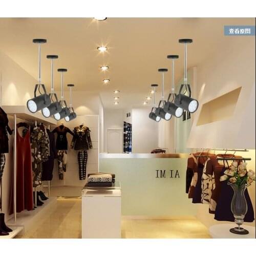 LED telescopic long rod track lightingshop background Telescopic rod clothing store with the boom arm guide cob lamp GY51