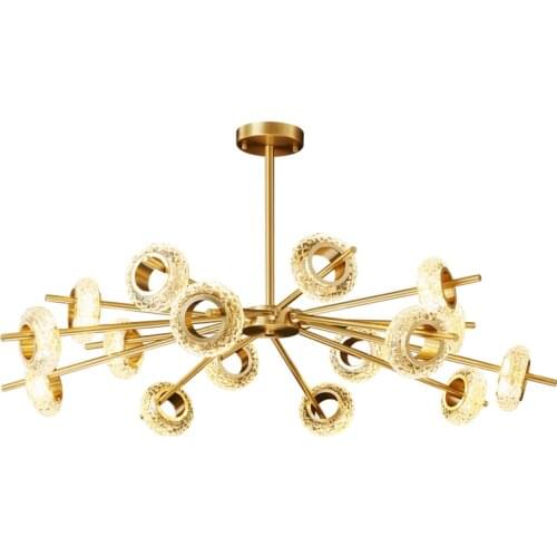 LED Postmodern Round Copper Donuts Chandelier Lighting Lustre Suspension Luminaire Lampen For Dinning Room