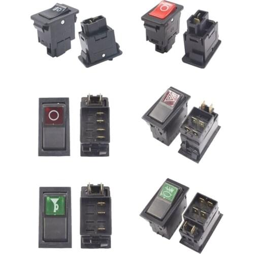 10 Pcs Universal Rocker Switch Button Car engine stop+larme/fan/power/wiper/fog lamp switch