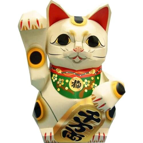 3D Paper Model Puzzle Paper Craft Fortune Cats Origami Assembly Arts Crafts