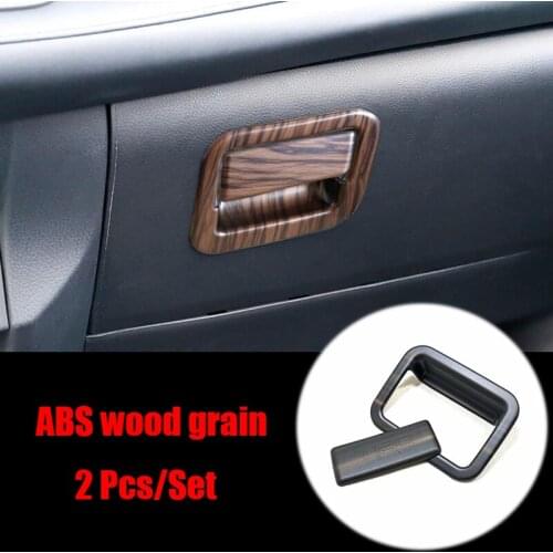 ABS Wood grain For Toyota RAV4 2019 2020 Car accessories Car interior copilot glove Box handle bowl Cover Trim Decoration 2pcs
