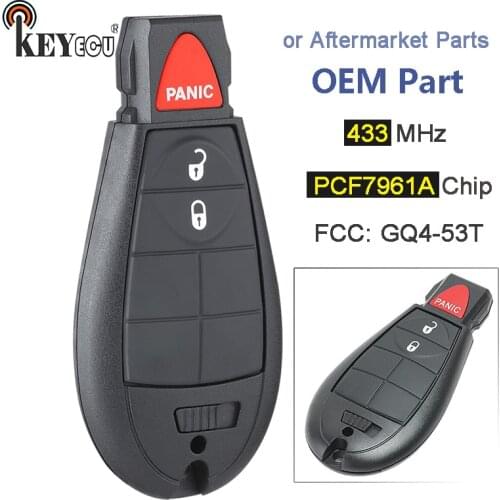 KEYECU 433MHz PCF7961A Chip FCC: GQ4-53T OEM / Aftermarket Parts 3 Button Remote Key Fob for Dodge RAM 1500 2500 3500 2013-20